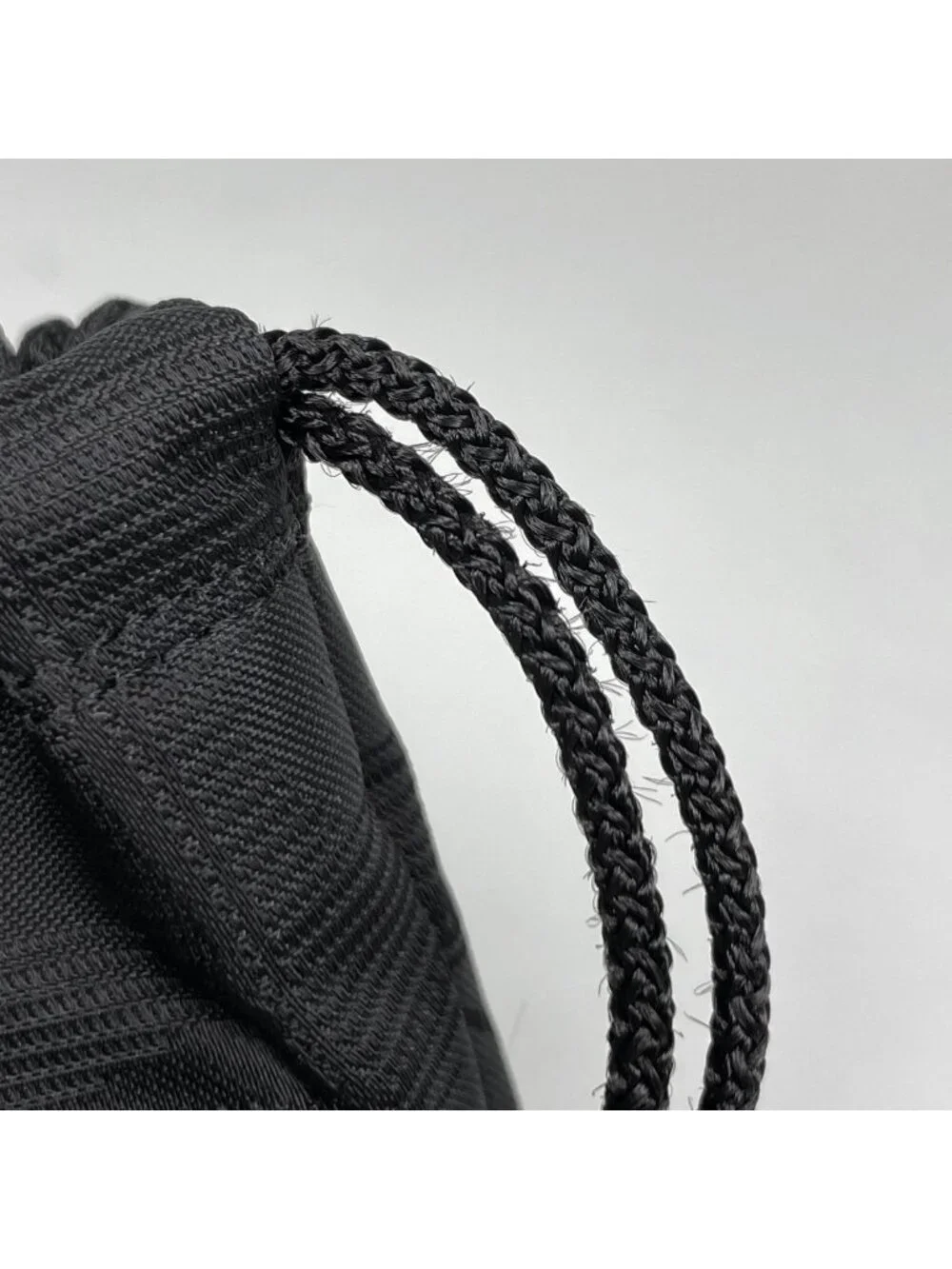 Chanel Makeup Pouch New Travel Line Drawstring Nylon Jacquard Black
